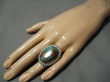 Native American Important Vintage Santo Domingo Tony Aguilar Sr Turquoise Sterling Silver Ring-Nativo Arts