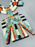 Native American Double Sided Substantial Santo Domingo Turquoise Inlay Necklace-Nativo Arts