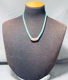 Native American Traditional Vintage Santo Domingo Turquoise Shell Sterling Silver Necklace-Nativo Arts