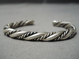 Wonderful Vintage Navajo Woven Sterling Silver Native American Bracelet-Nativo Arts