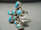 Huge Dragonfly Vintage Native American Navajo Turquoise Sterling Silver Ring-Nativo Arts