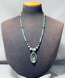 Intricate Southwestern Turquoise Sterling Silver Inlay Necklace-Nativo Arts