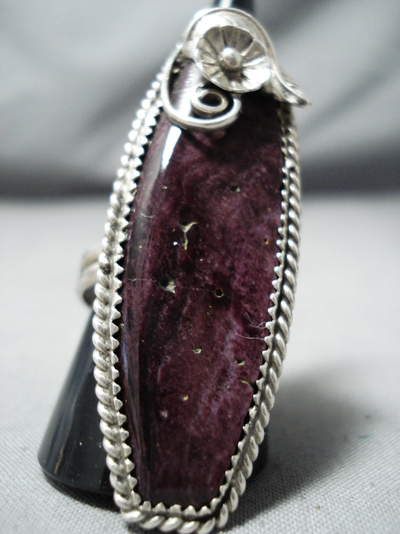 Fantastic Navajo Purple Spiny Sterling Silver Ring Native American-Nativo Arts