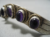 Astounding Vintage Native American Navajo Amethyst Sterling Silver Bracelet-Nativo Arts
