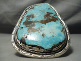 One Of The Biggest Vintage Native American Navajo Turquoise Sterling Silver Bracelet On Internet-Nativo Arts