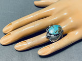 Marvelous Native American Navajo 8 Turquoise Sterling Silver Ring-Nativo Arts