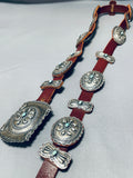 Rare Charlie Signed Vintage Native American Navajo Turquoise Sterling Silver Concho Belt-Nativo Arts