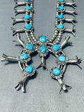 Squash Naja Vintage Native American Navajo Turquoise Sterling Silver Squash Blossom Necklace-Nativo Arts