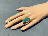 Colossal Native American Navajo Royston Turquoise Sterling Silver Ring-Nativo Arts