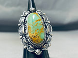 Incredible Native American Navajo Royston Turquoise Sterling Silver Ring Signed-Nativo Arts