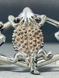 Wonderful Triple Toad Native American Navajo Sterling Silver Bracelet Cuff-Nativo Arts