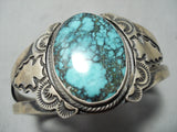 Mesmerizing Vintage Native American Navajo Deep Spider Turquoise Sterling Silver Bracelet-Nativo Arts