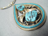Striking Vintage Native American Navajo Sleeping Beauty Sterling Silver Gold Fill Necklace-Nativo Arts