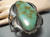 One Of The Biggest Vintage Native American Navajo Royston Turquoise Sterling Silver Bracelet-Nativo Arts