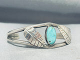 Superior Vintage Native American Navajo Pilot Mountain Turquoise Sterling Silver Bracelet-Nativo Arts