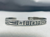 Whirling Logs Backwards Vintage Native American Navajo Sterling Silver Bracelet-Nativo Arts