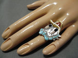 Important Daisy Duck Zuni Native American Turquoise Sterling Silver Disney Ring-Nativo Arts