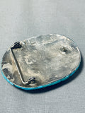 One Of Most Unique Vintage Native American Navajo Side Inlay Turquoise Sterling Silver Buckle-Nativo Arts
