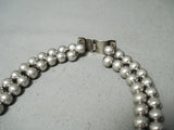 Women's Vintage Native American Navajo Jet Sterling Silver Squash Blossom Necklace-Nativo Arts