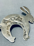 Marvelous Vintage Native American Navajo Sterling Silver Rabbit Pin-Nativo Arts