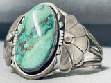 Vein Of Matrix Vintage Native American Navajo Green Turquoise Sterling Silver Bracelet-Nativo Arts