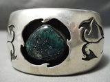 Opulent Vintage Native American Navajo Damale Turquoise Sterling Silver Bracelet Old-Nativo Arts