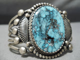 Important Vintage Native American Navajo Verdy Jake Blue Jay Turquoise Sterling Silver Bracelet-Nativo Arts