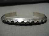 Amazing Vintage Navajo Deep Stampings Sterling Silver Native American Bracelet-Nativo Arts