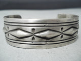 Exceptional Vintage Navajo Sterling Silver Bracelet Native American Old-Nativo Arts