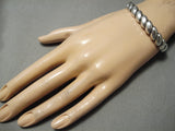 Advanced Technique! Vintage Native American Navajo Sterling Silver Cloud Bracelet Old-Nativo Arts
