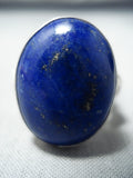Marvelous Navajo Lapis Sterling Silver Ring Native American-Nativo Arts