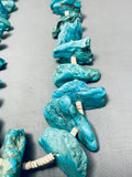 Native American 220 Grams Massive Nugget Vintage Navajo Heishi Turquoise Necklace Old-Nativo Arts