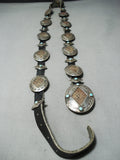 Very Rare Snakeskin Vintage Native American Navajo Turquoise Sterling Silver Concho Belt-Nativo Arts