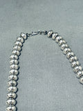 Stunning Vintage Native American Navajo Sterling Silver Bead Necklace-Nativo Arts