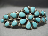Quality Vintage Native American Navajo Tears Of Joy Turquoise Sterling Silver Bracelet Old-Nativo Arts