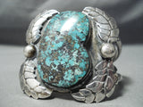 Rare Old Morenci Vintage Native American Navajo Leaf Sterling Silver Bracelet-Nativo Arts