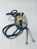 Big Buffalo Powerful Vintage Native American Navajo Turquoise Sterling Silver Bolo Tie-Nativo Arts