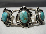 Incredible Vintage Native American Navajo Royston Turquoise Sterling Silver Bracelet Old-Nativo Arts