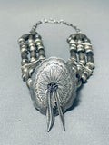 One Of The Best Choker Vintage Native American Navajo Sterling Silver Necklace-Nativo Arts