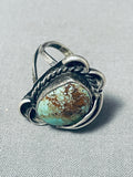 Superior Vintage Native American Navajo Royston Turquoise Sterling Silver Ring-Nativo Arts