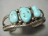 Incredible Vintage Native American Navajo Sky Blue Turquoise Sterling Silver Bracelet Old-Nativo Arts