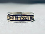 Spectacular Vintage Native American Navajo 14k Gold Sterling Silver Ring-Nativo Arts