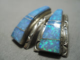 Exquisite Vintage Navajo Inlay Opal Sterling Silver Native American Pendant-Nativo Arts