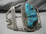 Incredible!! Vintage Native American Navajo Bisbee Turquoise Sterling Silver Bracelet Cuff-Nativo Arts