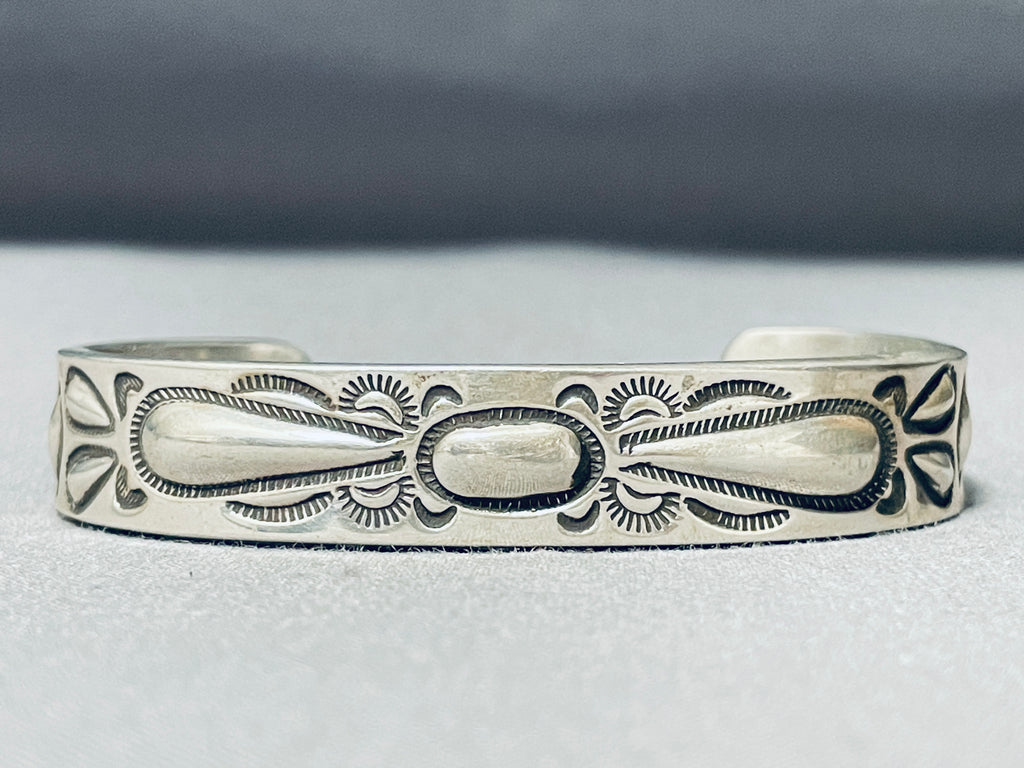 Important Ray Adakai Thick Vintage Native American Navajo Sterling