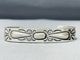 Important Ray Adakai Thick Vintage Native American Navajo Sterling Silver Bracelet-Nativo Arts