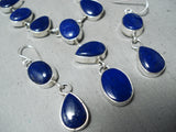 Dynamic Navajo Lapis Sterling Silver Necklace & Earring Set Native American-Nativo Arts