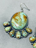 Best Vintage Unique Native American Navajo Royston Turquoise Sterling Silver Earrings-Nativo Arts