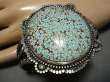 One Of The Best Vintage Native American Navajo #8 Turquoise Sterling Silver Bracelet Old-Nativo Arts