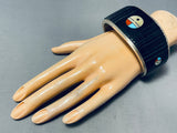 Best Vintage Native American Navajo Chris Tom Turquoise Sterling Silver Onyx Bracelet-Nativo Arts